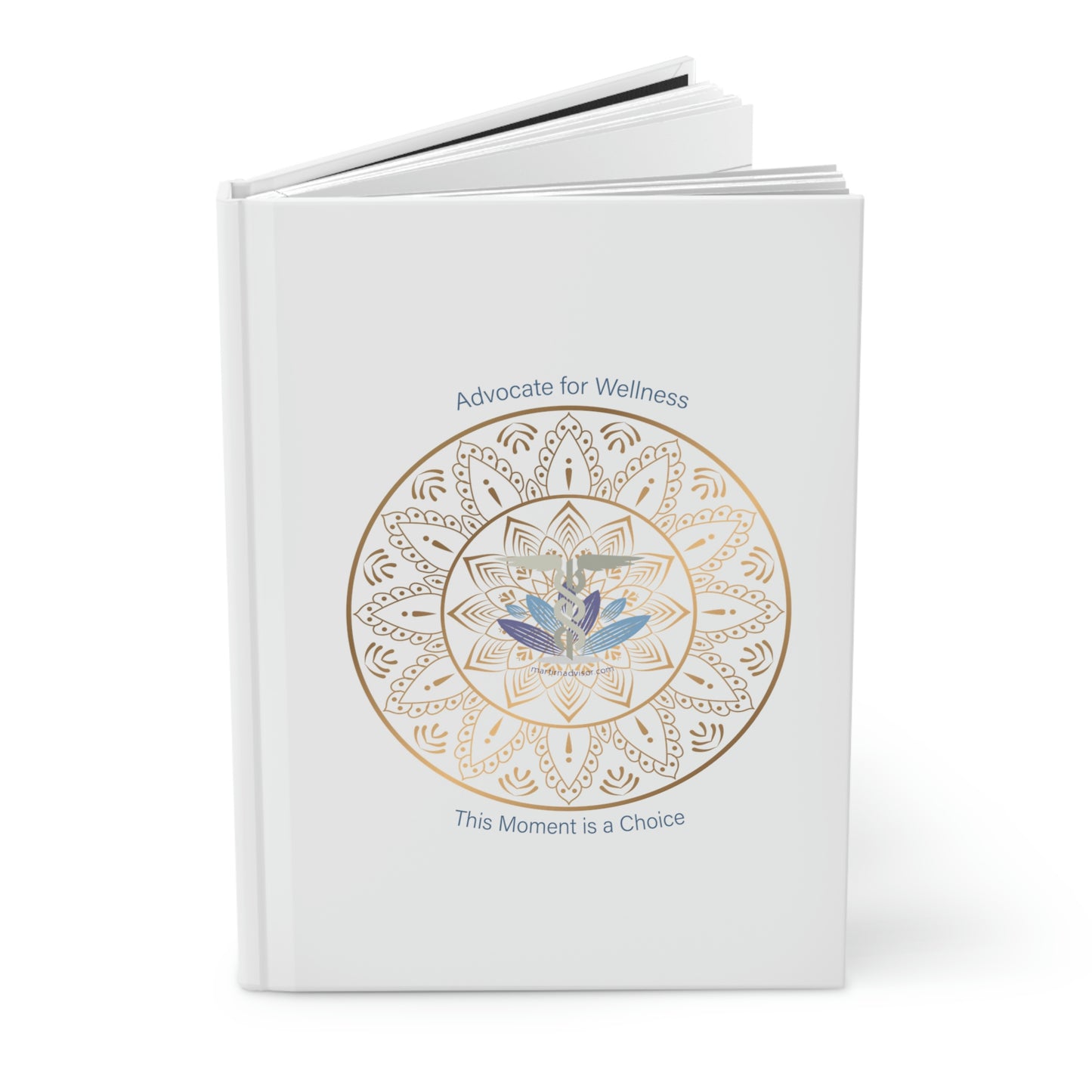 Advocate for Wellness Hardcover Journal WHT/GLD